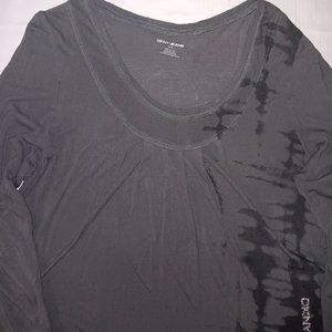 DKNY WOMEN'S LONG SLEEVE RHINESTONE DETAIL TOP